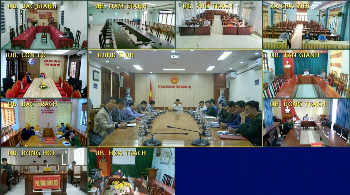 UBND tỉnh Quảng Trị họp trực tuyến hàng tuần với các địa phương về công tác chống khai thác IUU