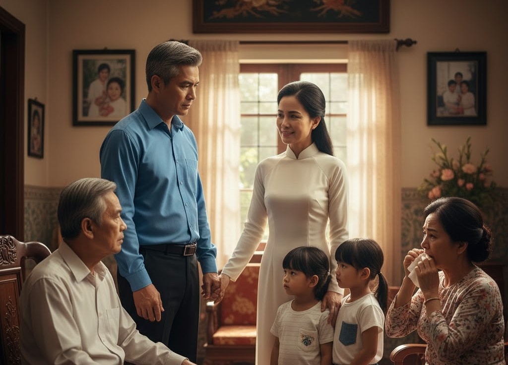Ngày tôi dẫn em về ra mắt, cả gia đình tôi đều phản đối khi biết em đã có 2 đời chồng và 2 đứa con riêng. (Ảnh: AI)