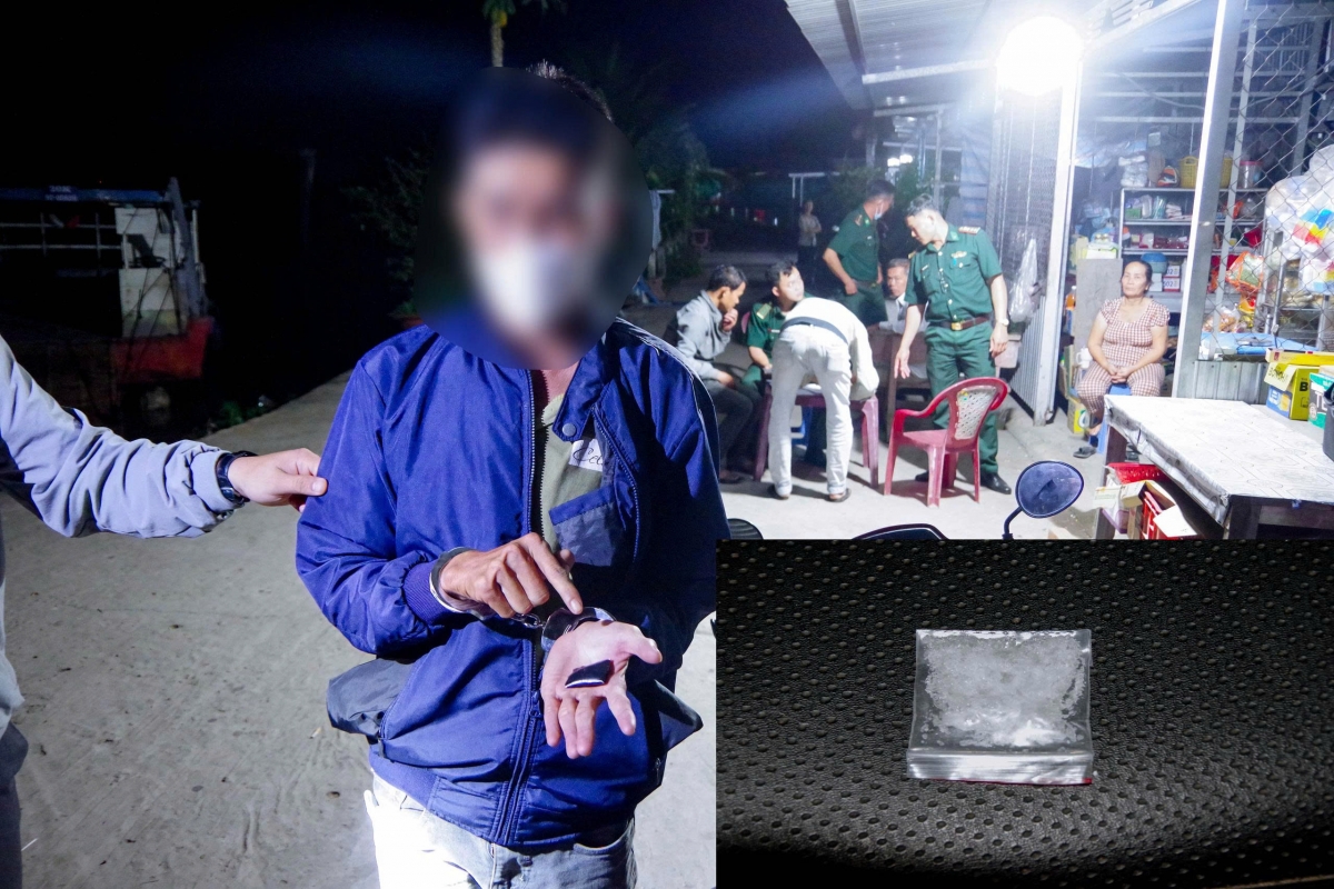 Đối tượng H.T.P  cùng số tang vật tại hiện trường.