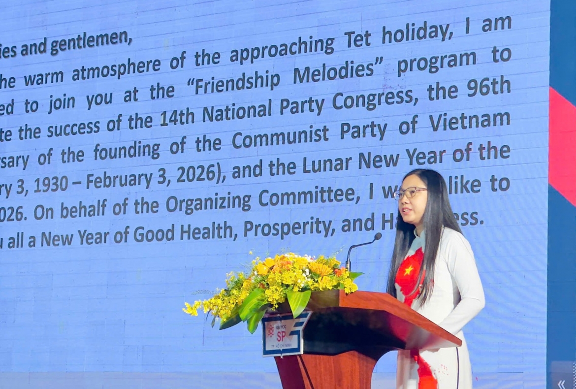 Bà Hà Thanh, Chủ tịch Liên hiệp các tổ chức hữu nghị TP.HCM (ảnh: Trung Hiếu)