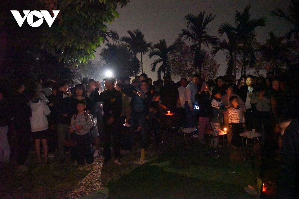 The restored area is packed with residents and visitors eager to witness the ritual.