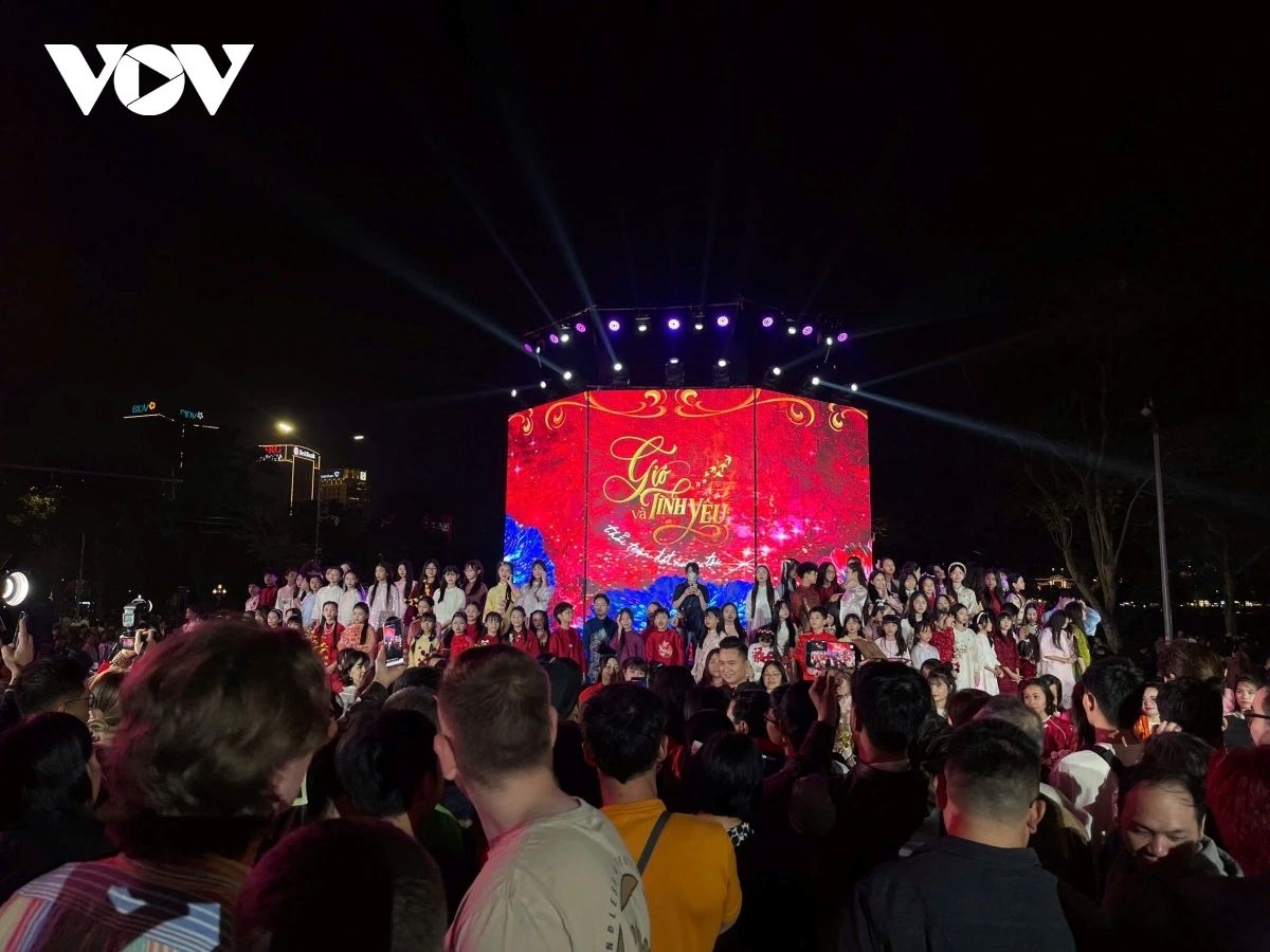 Cascading fireworks illuminate the night, casting a dazzling glow over the New Year festivities.