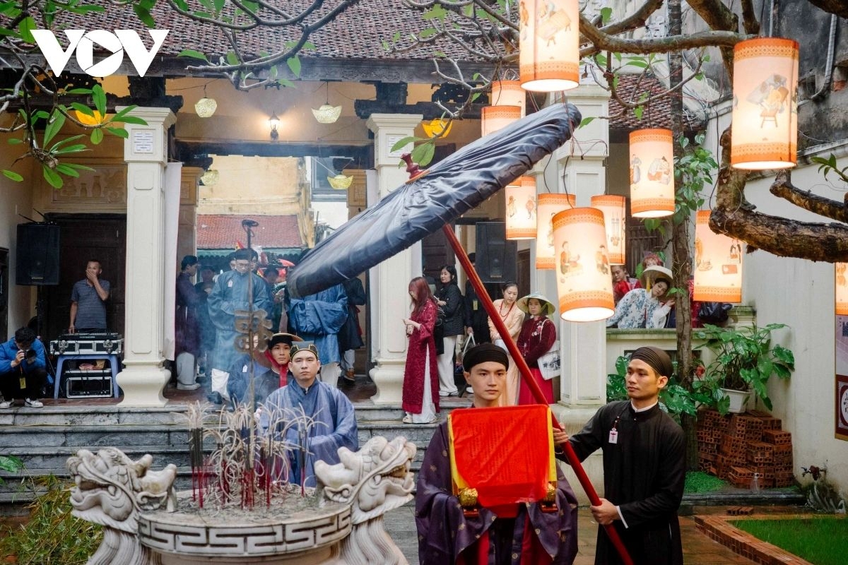 The moment when the festival procession gathers at the historic site creates a vivid cultural tableau, linking past and present in the early spring festivities.