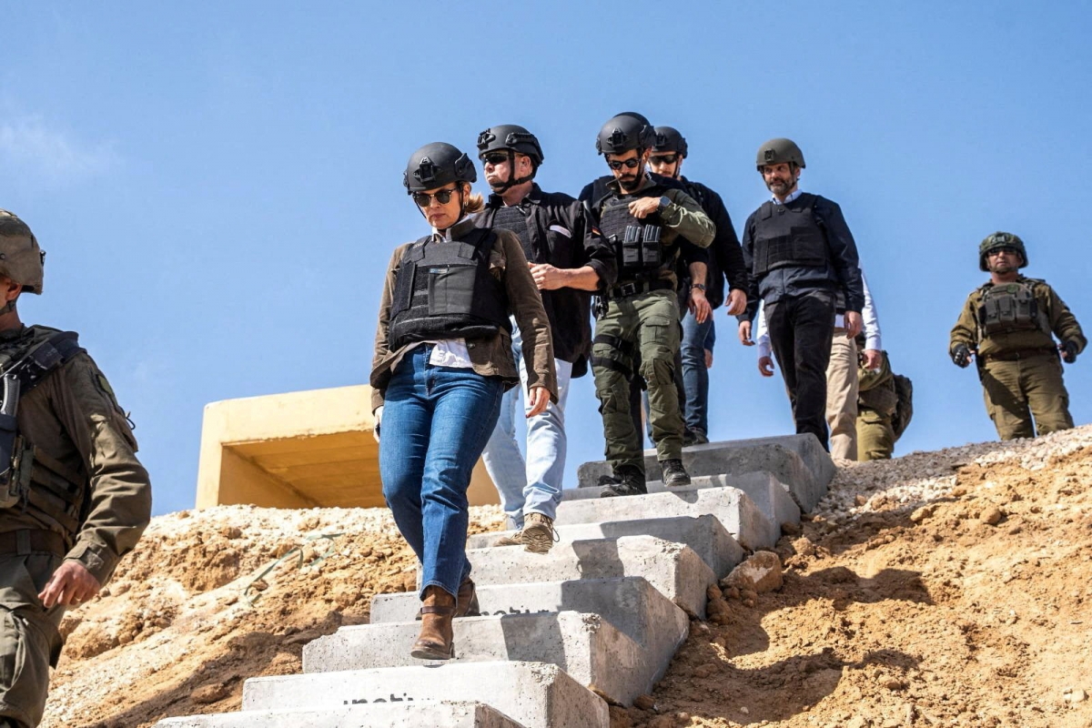 Chủ tịch Quốc hội Đức Julia Kloeckner có chuyến thăm ngắn tới Gaza. (Ảnh: Reuters)