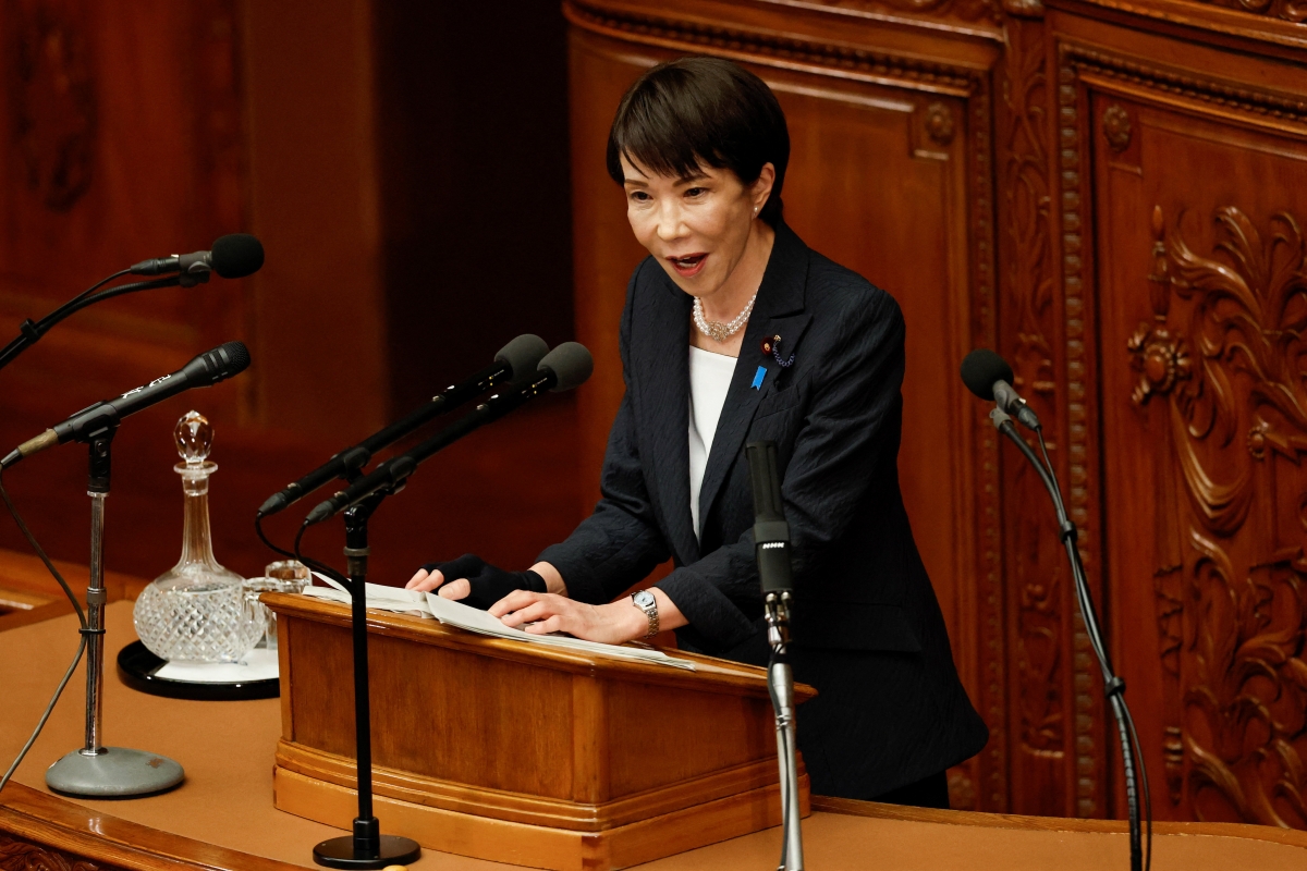 Thủ tướng Nhật Bản Takaichi Sanae phát biểu. (Ảnh: Reuters)