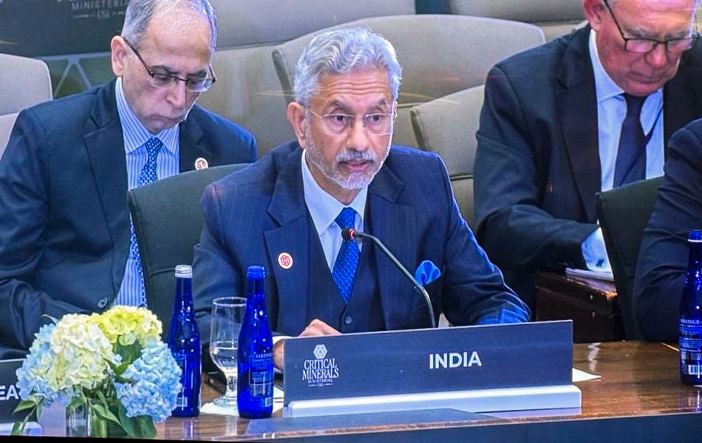 Bộ trưởng Ngoại giao Ấn Độ S. Jaishankar phát biểu tại Hội nghị cấp Bộ trưởng về Khoáng sản Quan trọng ở Washington, Mỹ ngày 4/2. Ảnh: ANI