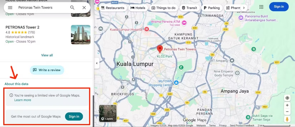 Thông báo giải thích của Google