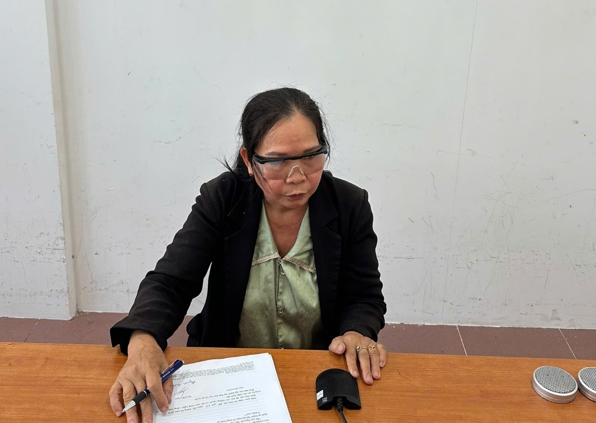 Bị can Nguyễn Thị Nga tại cơ quan Công an (Công an cung cấp).