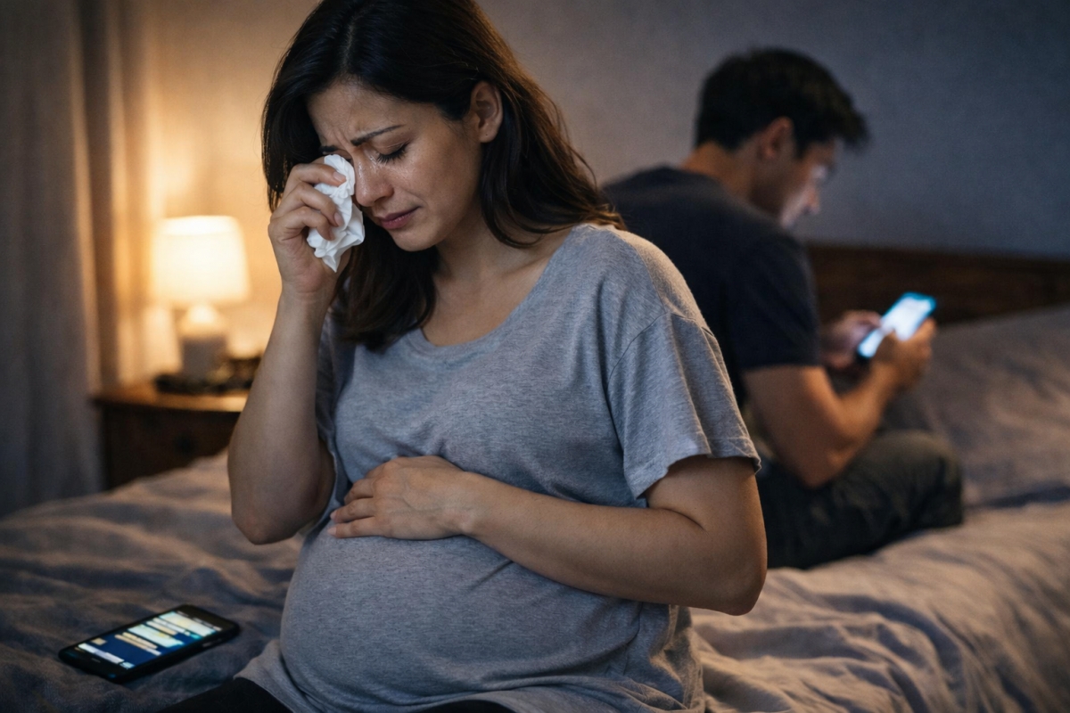 Suốt mấy ngày sau khi đọc tin nhắn của chồng, tôi gần như không ngủ và khóc mỗi đêm (ảnh minh họa: AI)