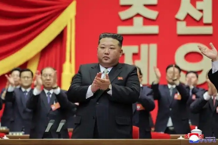 Tổng Bí thư Kim Jong Un trong ngày họp 22/2 của Đại hội đại biểu lần thứ IX Đảng Lao động Triều Tiên. Ảnh: KCNA