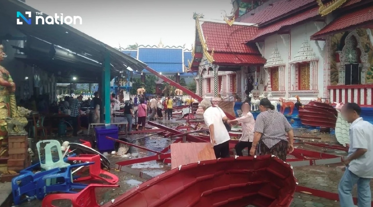 Mưa giông, gió lốc gây thiệt hại tài sản tại tỉnh Chiang Mai. Nguồn: The Nation