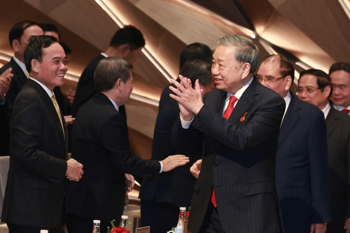 Tổng Bí thư Tô Lâm tới dự buổi lễ (Ảnh: Tuấn Minh)