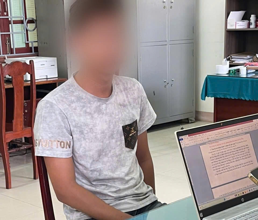 Anh N.V.N tại Cơ quan Công an