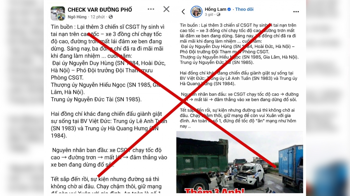 Thông tin sai sự thật đăng tải trên mạng xã hội