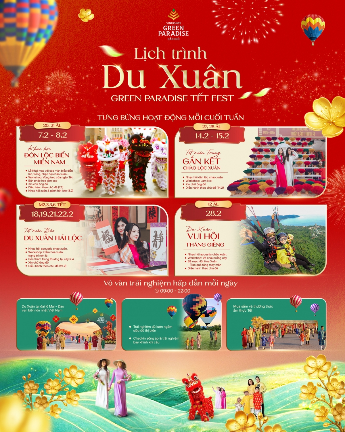 Lễ hội Xuân Cần Giờ được tổ chức liên tục trong 4 tuần, mỗi tuần mang một chủ đề riêng