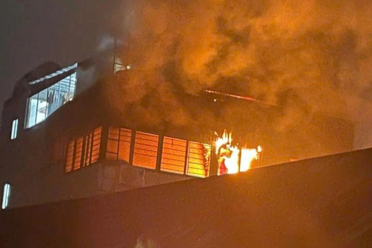 Hiện trường xảy ra tại tầng tum của khu nhà trọ