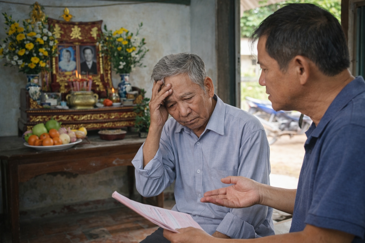 Đất ở quê lên giá khiến sóng gió ập đến khi chú út trở về, đề nghị họp gia đình để chia tài sản (ảnh minh họa: AI)