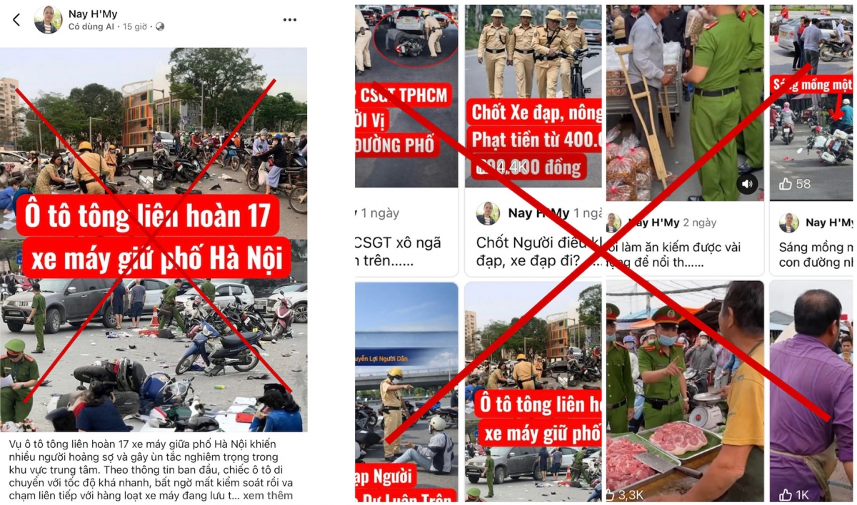 Tài khoản MXH đăng tải các thông tin trình bày theo hướng như tin tức mới, qua đó gây hoang mang, ảnh hưởng đến tình hình an ninh trật tự.