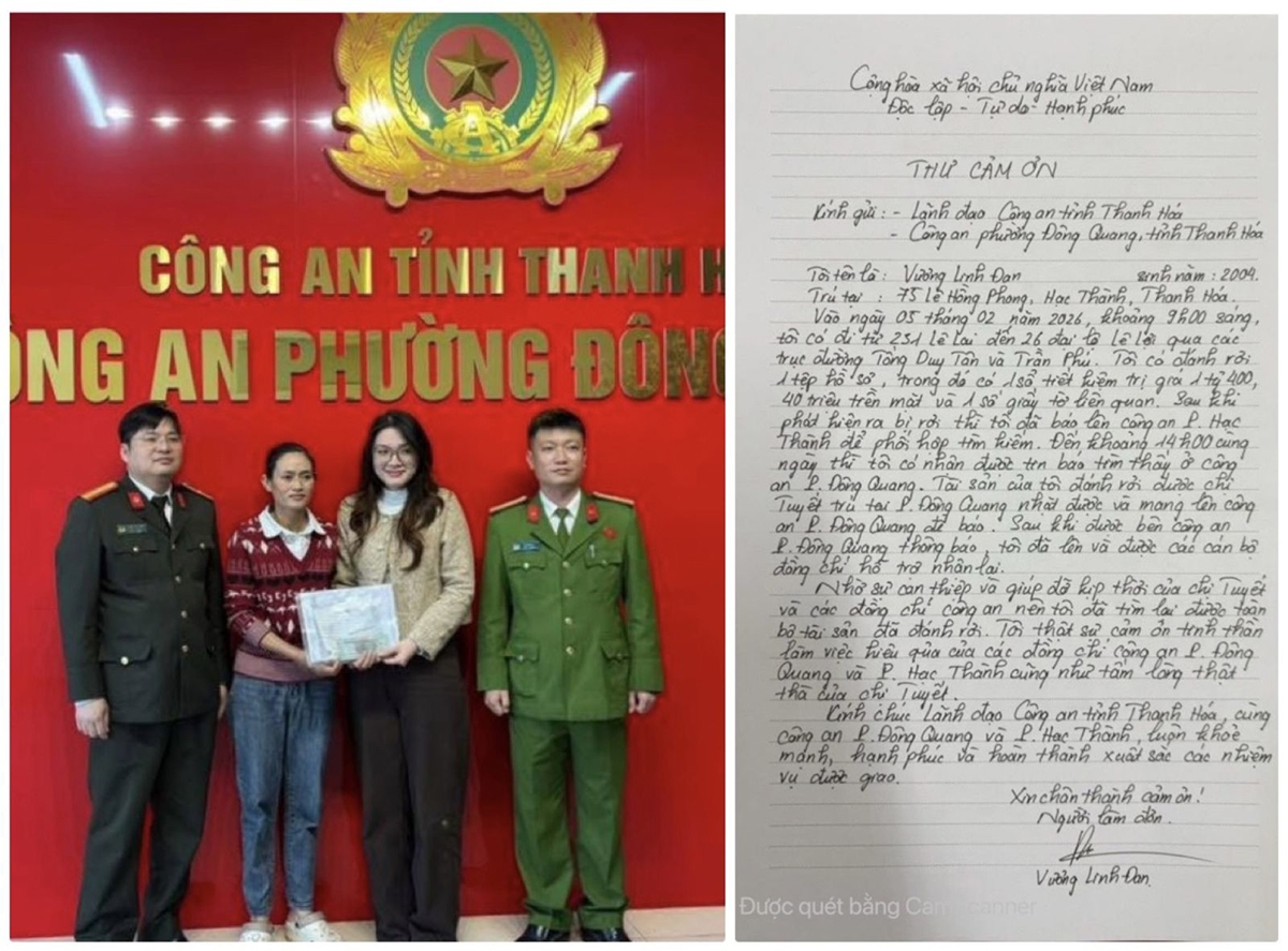  Sau khi hoàn tất các thủ tục theo quy định, Công an phường Đông Quang đã tổ chức trao trả đầy đủ số tài sản cho người bị đánh rơi, bảo đảm đúng trình tự, thủ tục pháp luật.