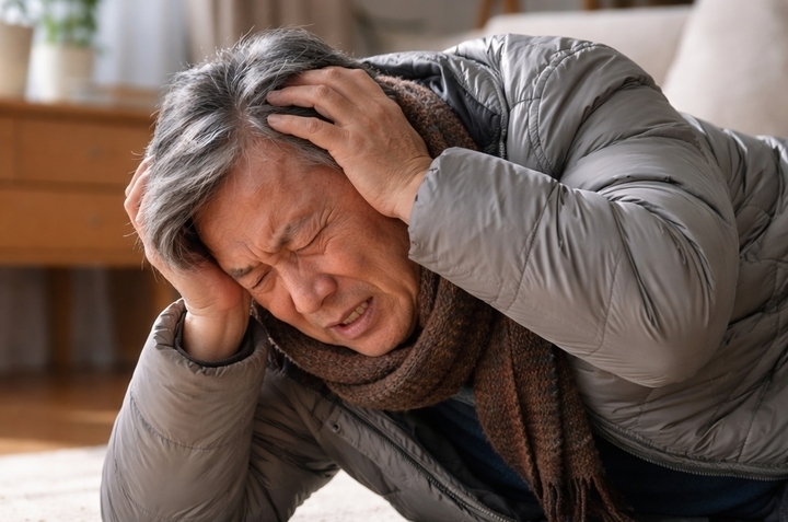 Nhiệt độ giảm sâu khiến huyết áp tăng vọt, máu dễ đông hơn, làm nguy cơ đột quỵ não gia tăng rõ rệt. (Ảnh minh họa)