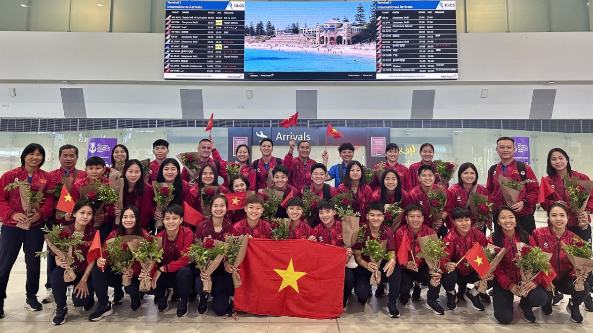 ĐT nữ Việt Nam đã tới Australia (Ảnh: VFF)