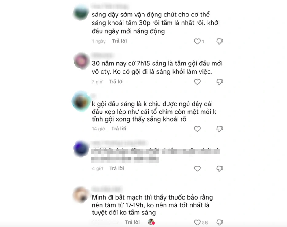 Nhiều ý kiến xoay quanh thông tin gội đầu sáng sớm có thể "rút ngắn tuổi thọ"
