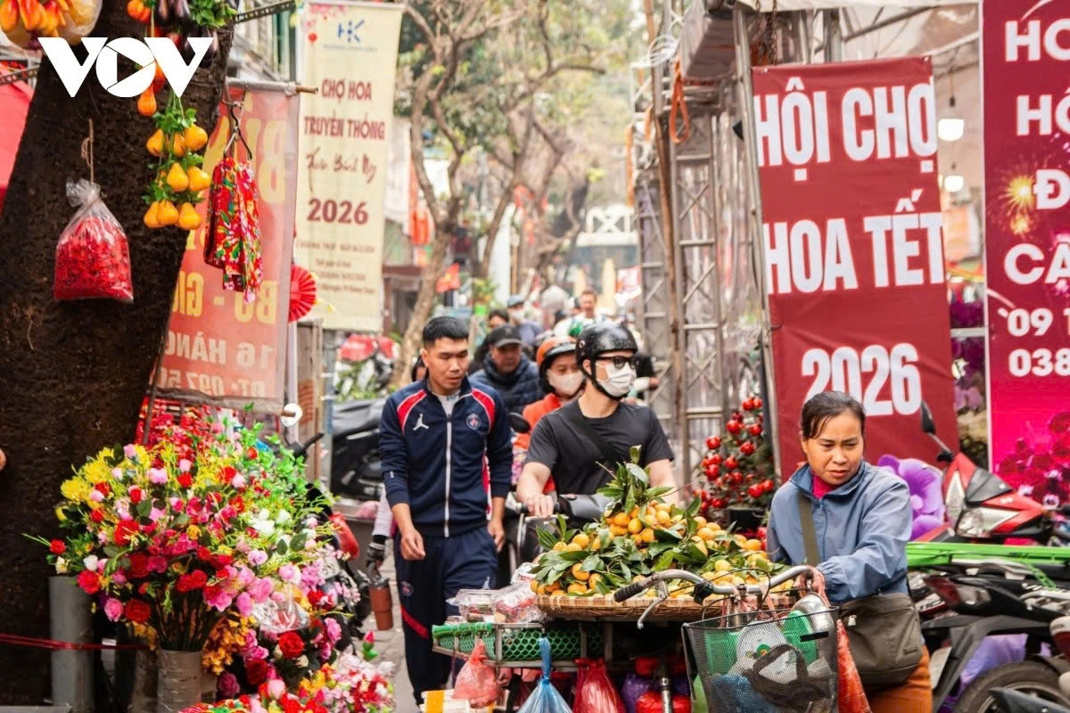 As Tet approaches, Hang Luoc flower market stretches across several Old Quarter streets, reflecting changes in organisation while remaining a cultural meeting point that preserves memories of Tet past for many Hanoi residents.