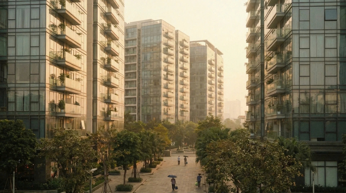 Hà Nội hôm nay là đô thị của những tầng cao, nhưng phía sau đó là cả một lịch sử dài về nhà ở và lối sống đô thị. Ảnh minh họa: Nano Banana