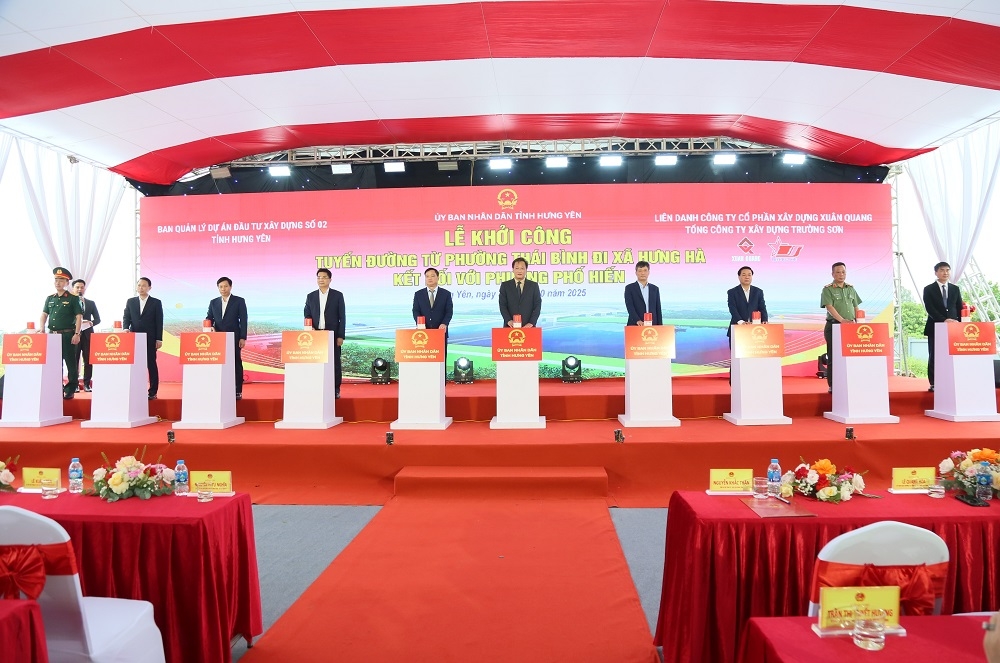 Lễ khởi công dự án tuyến đường từ phường Thái Bình đi xã Hưng Hà kết nối với phường Phố Hiến.