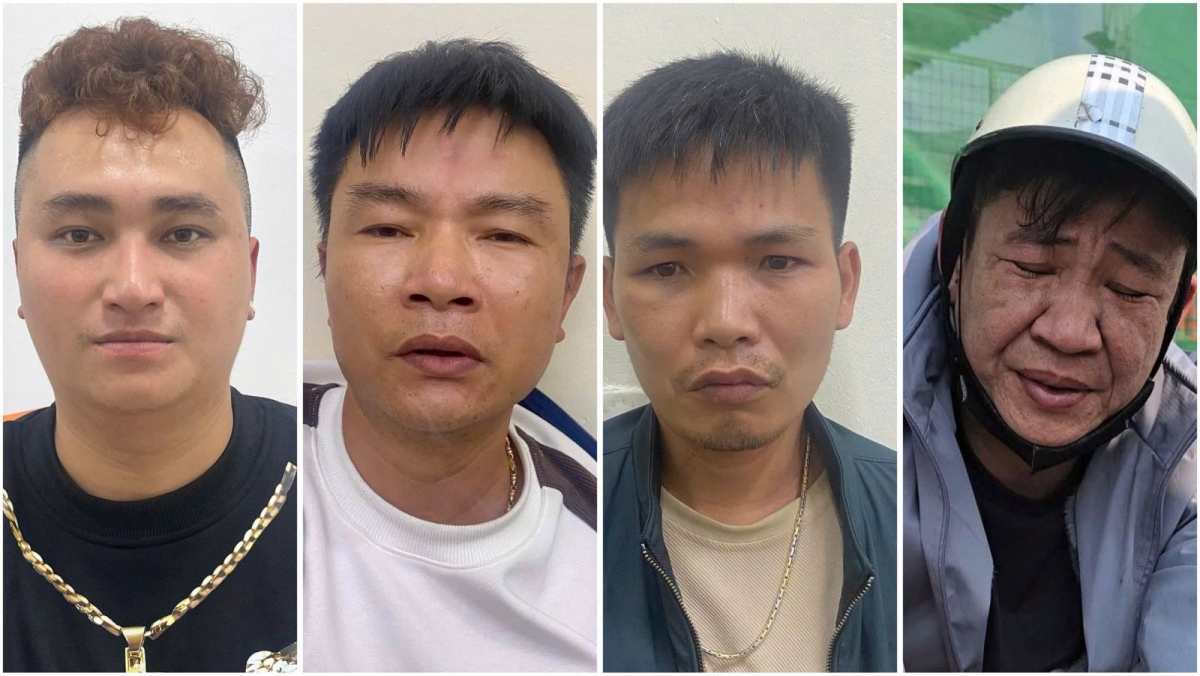 Các đối tượng: Lê Mạnh Long, Đinh Văn Đảng, Nguyễn Doãn Tài, Lê Xuân Chung (thứ tự từ trái qua phải)