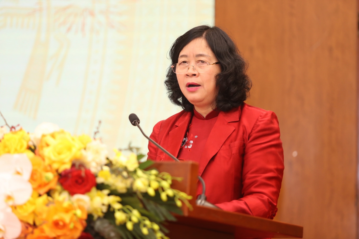 Bà Bùi Thị Minh Hoài, Chủ tịch Ủy ban Trung ương Mặt trận Tổ quốc Việt Nam (MTTQ Việt Nam). Ảnh: Minh Đức