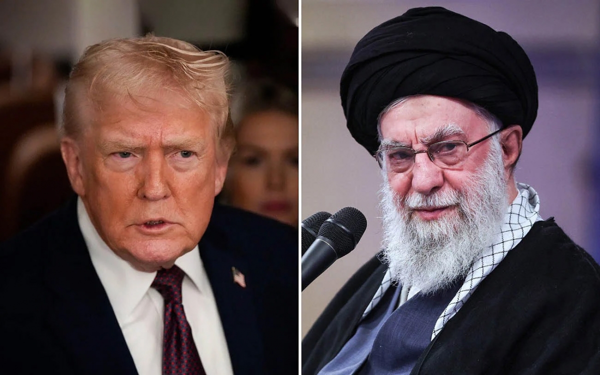 Tổng thống Mỹ Donald Trump (trái) và Lãnh đạo tối cao Iran, Đại giáo chủ Ali Khamenei. Ảnh: AP