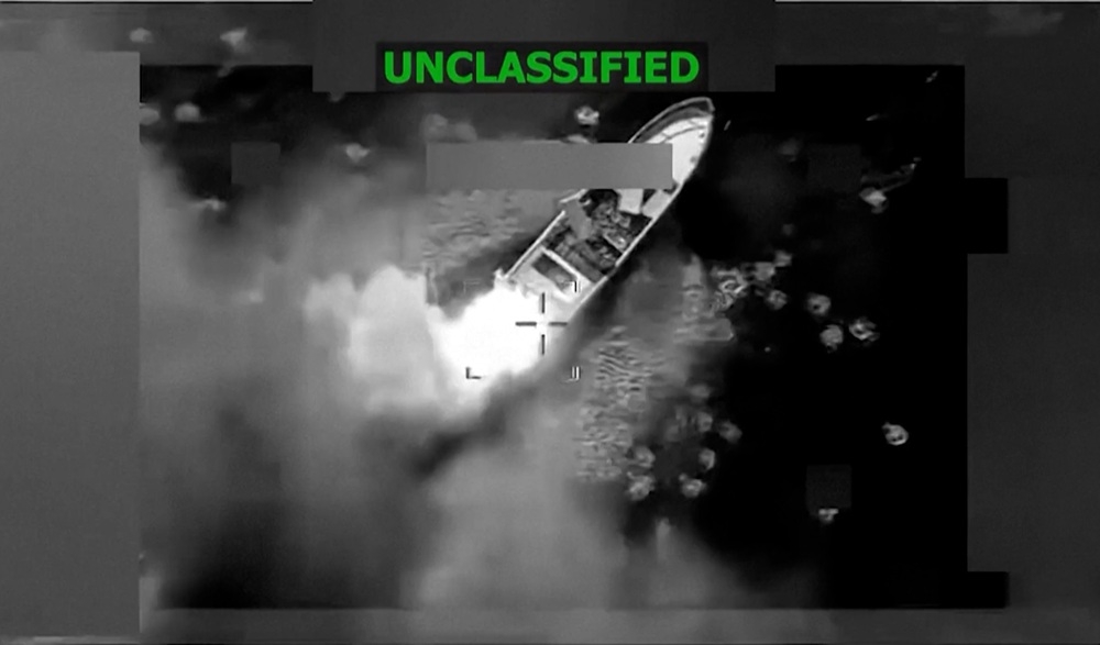 Mỹ tấn công tàu chở ma túy ở Thái Bình Dương. Ảnh: Reuters