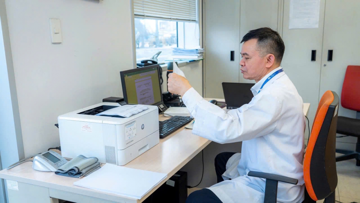 Bác sĩ Ngô Ngọc Quyền- Đội y tế khẩn nguy Cảng HKQT Nội Bài. 