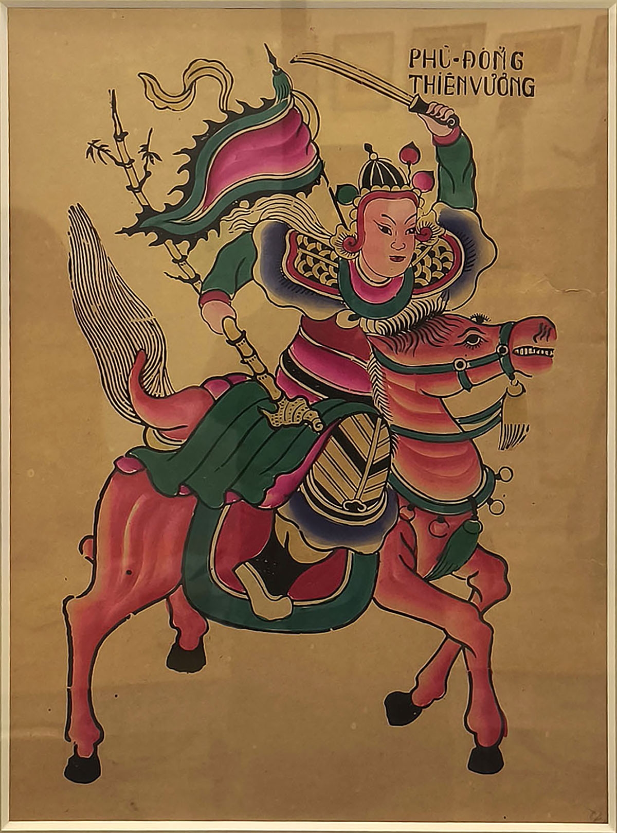 Loại ngựa chiến ấy cũng được thấy trong tranh “Phù Đổng Thiên Vương đại phá giặc Ân”, “Quang Trung”, “Lê Thái Tổ giết giặc” hay “Trần Quốc Toản” với hình ảnh ngựa đang tung vó trên chiến trận được khắc họa đỏ rực như than hồng, toát lên một khí thế hùng dũng oai phong.