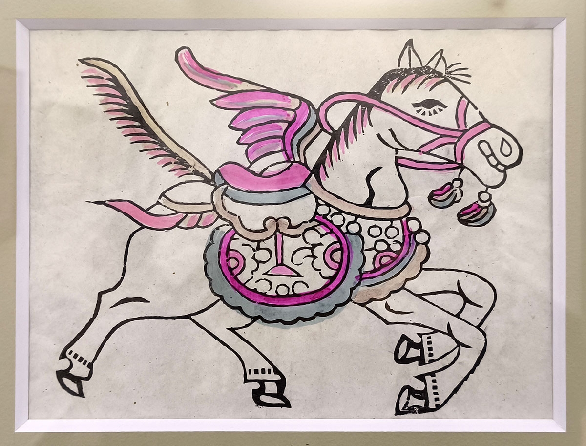 Ngựa trong tranh Làng Sình, Huế.