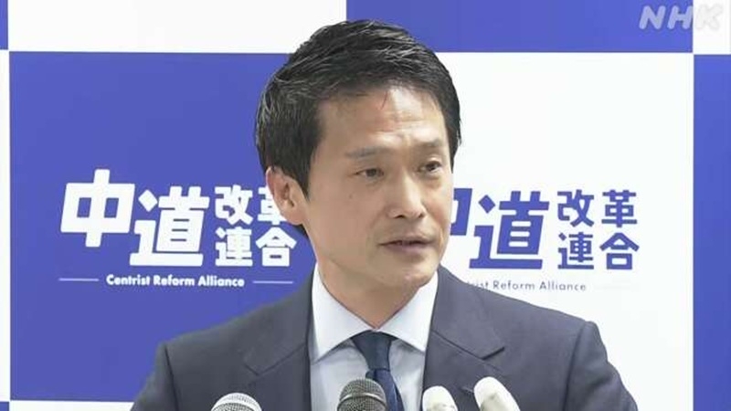 Ông Junya Ogawa - 54 tuổi, cựu Tổng thư ký của đảng Dân chủ Lập hiến Nhật Bản (CDPJ) được bầu làm Chủ tịch mới của Liên minh Cải cách Trung dung. Ảnh: NHK.