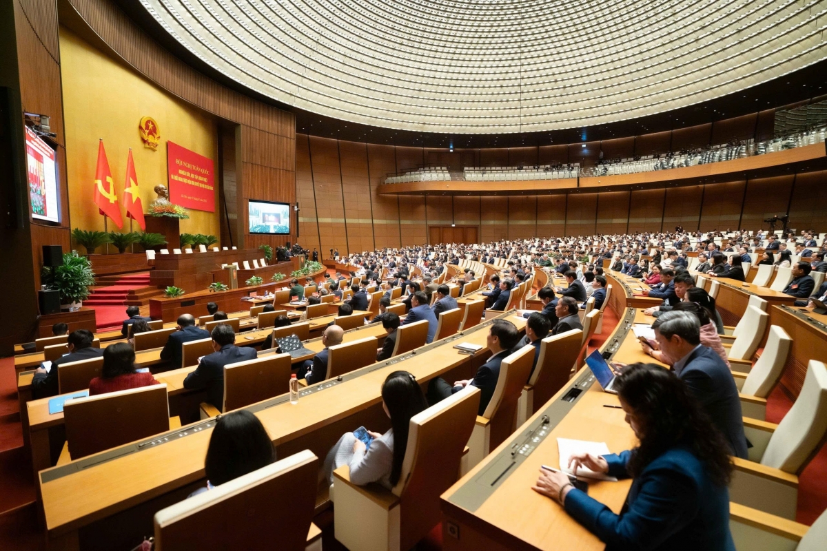 Ngày 7/2, Ban Bí thư Trung ương Đảng tổ chức Hội nghị toàn quốc nghiên cứu, học tập, quán triệt và triển khai thực hiện Nghị quyết Đại hội XIV của Đảng. Hội nghị được phát thanh, truyền hình trực tiếp để cán bộ, đảng viên và các tầng lớp nhân dân theo dõi. (Ảnh: Media Quốc hội)