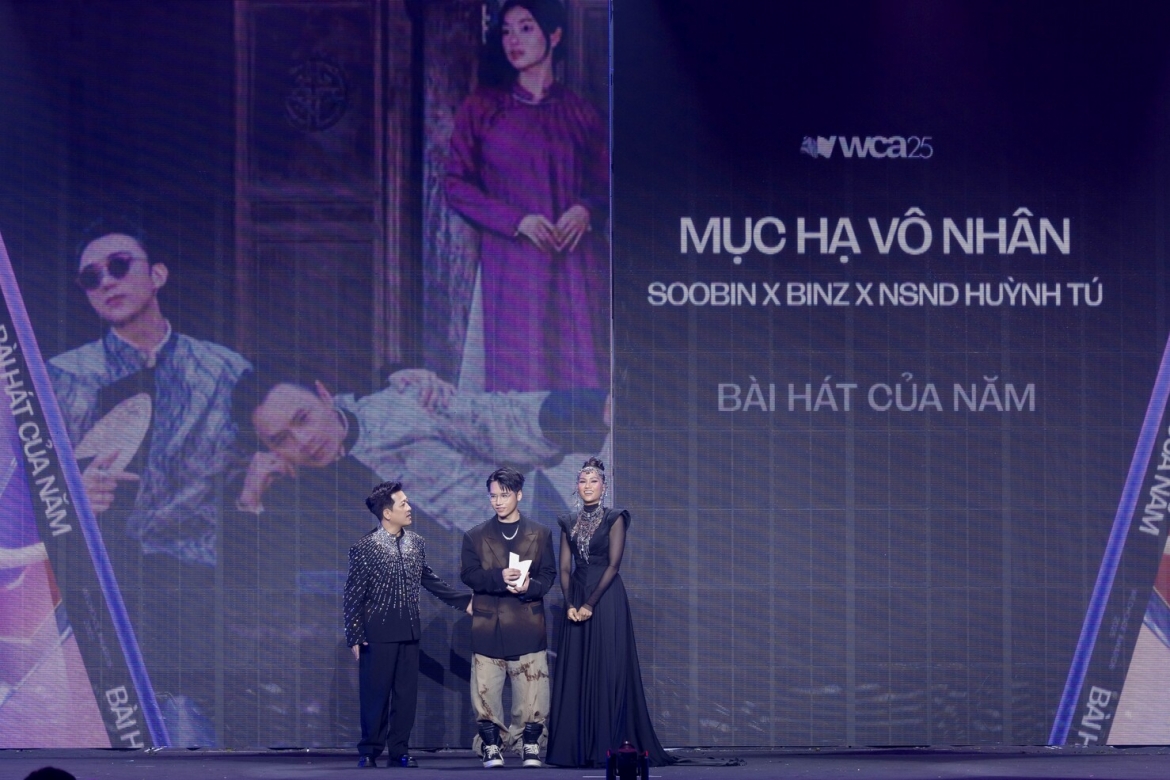 Mục hạ vô nhân (Soobin, Binz, NSND Huỳnh Tú) đoạt giải Bài hát của năm