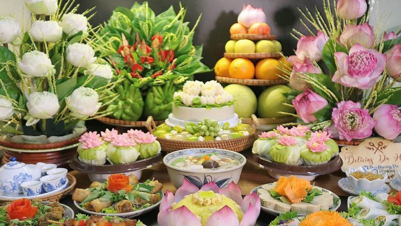 Mâm cúng Phật Rằm tháng Giêng