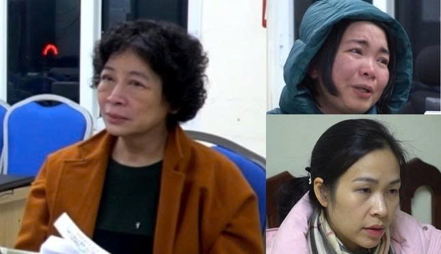 Cựu Chủ tịch Sen Tài Thu Phạm Thị Hòa (trái) và các bị can trong vụ án.