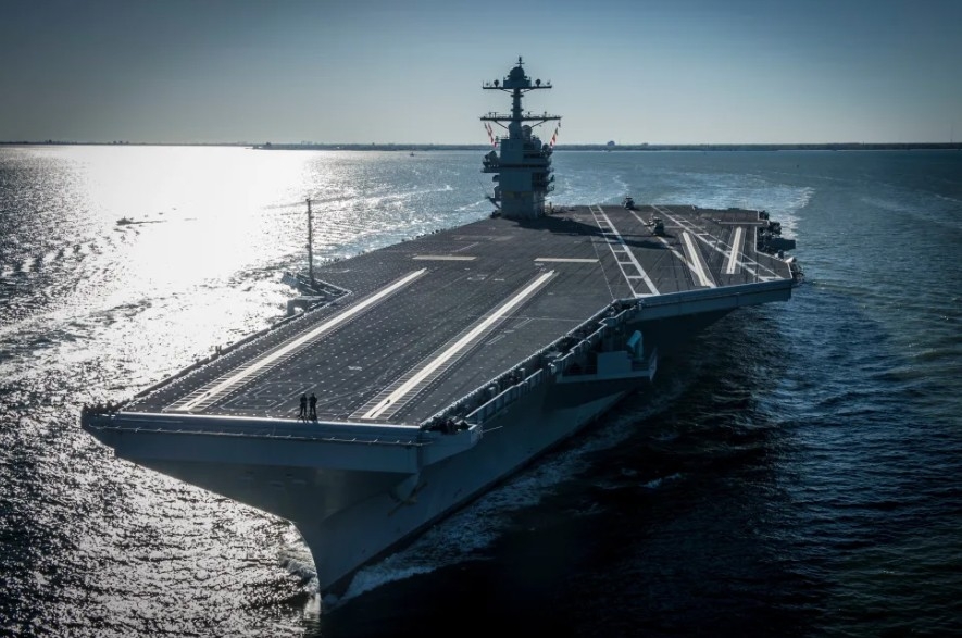 Tàu sân bay USS Gerald R. Ford. Ảnh: AP