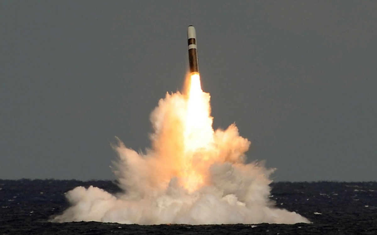 Tên lửa hạt nhân Trident II D5 của Anh: Ảnh: Lockheed Martin/PA