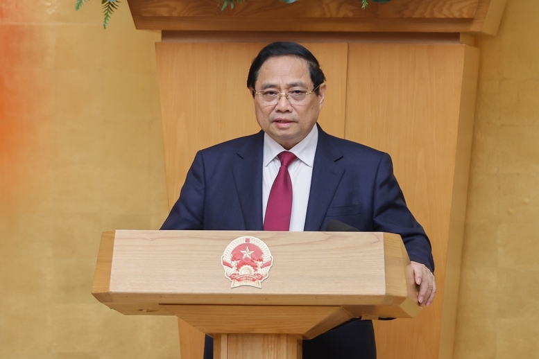 Thủ tướng Phạm Minh Chính phát biểu khai mạc Phiên họp Chính phủ chuyên đề xây dựng pháp luật tháng 2 năm 2026 - Ảnh: VGP/Nhật Bắc