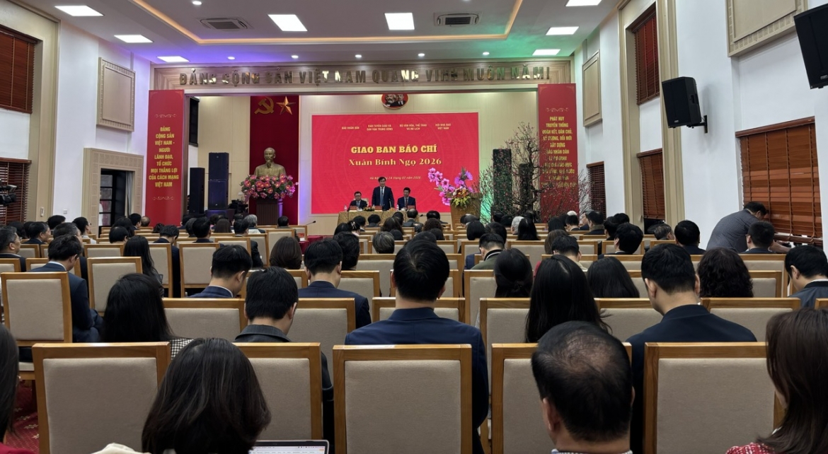 Toàn cảnh hội nghị giao ban báo chí Xuân Bính Ngọ 2026.