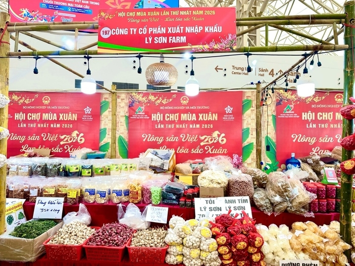 Sản phẩm tỏi Lý Sơn tại hội chợ Mùa Xuân 2026