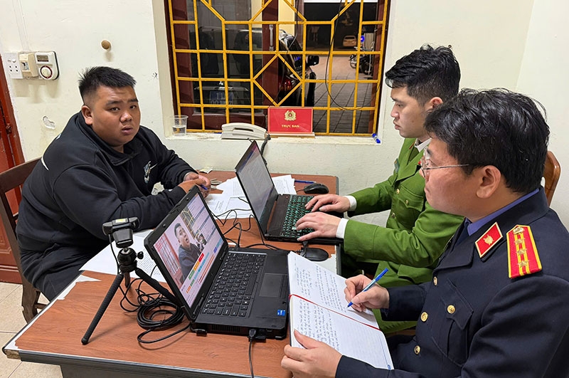 Đối tượng Nông Trần Vũ tại Cơ quan điều tra