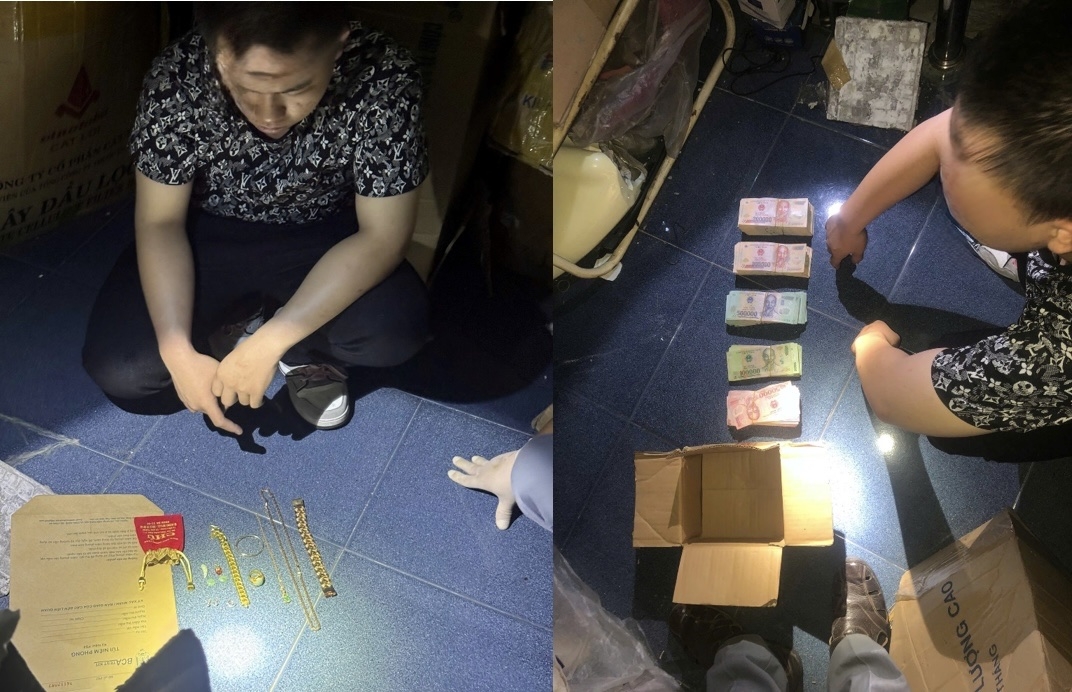 Đối tượng Ngô Quách Gia Thịnh cùng tang vật. Ảnh: Công an thành phố Cần Thơ