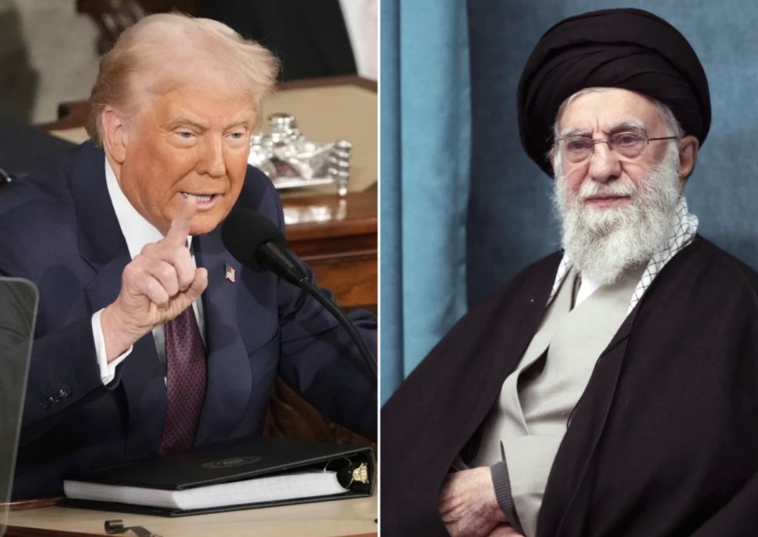 Tổng thống Trump và lãnh tụ tối cao của Iran Ayatollah Ali Khamenei. Ảnh: AP