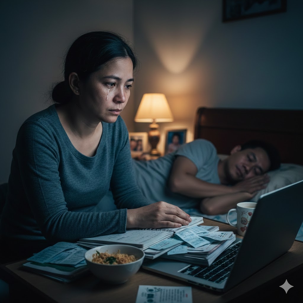 Tôi mệt mỏi vì chồng không chịu khó làm ăn (Ảnh minh họa, nguồn: AI)